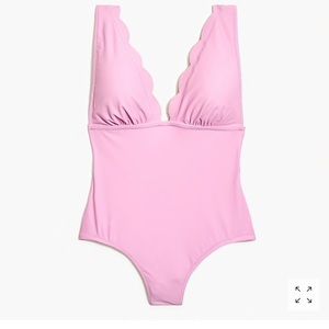 Jcrew scalloped pink swimsuit